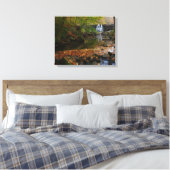 Herfst Waterfall en Creek Pennsylvania Natuur Canvas Afdruk (Insitu (Slaapkamer))