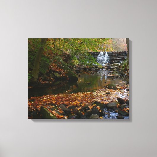 Herfst Waterfall en Creek Pennsylvania Natuur Canvas Afdruk (Voorkant)
