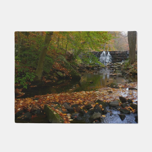 Herfst Waterfall en Creek Pennsylvania Natuur Deurmat (Voorkant)