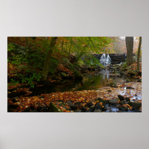 Herfst Waterfall en Creek Pennsylvania Natuur Poster
