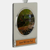 Herfst Waterfall en Creek Pennsylvania Natuur Verzilverd Banner Ornament (Rechts)