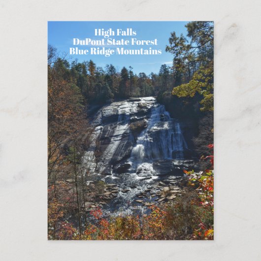 Herfst Waterval Hoge Herfsten DuPont State Forest  Briefkaart (Voorkant)