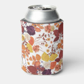 Herfst Waterverf Bladeren en Rozen Blikjeskoeler (Blikje Achterkant)