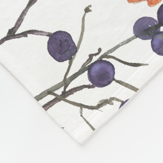 Herfst Waterverf Bladeren en Rozen Fleece Deken (Hoek)