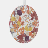 Herfst Waterverf Bladeren en Rozen Glas Ornament (Voorkant Rechts)