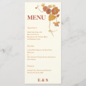 Herfst Waterverf bloemen bruiloft Menu (Voorkant)