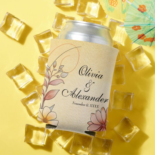 Herfst Waterverf Bloemen Terracotta bruiloft gunst Blikjeskoeler (Insitu Zomer)