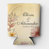 Herfst Waterverf Bloemen Terracotta bruiloft gunst Blikjeskoeler (Voorkant)