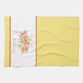 Herfst waterverf bloemengepersonaliseerde aangepas theedoek (Horizontaal)