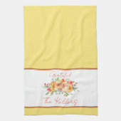 Herfst waterverf bloemengepersonaliseerde aangepas theedoek (Verticaal)