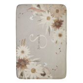 Herfst Waterverf Bloemmonogram gepersonaliseerd Badmat (Voorkant Verticaal)