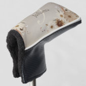 Herfst Waterverf Bloemmonogram gepersonaliseerd Golfheadcover (3/4 voorkant)