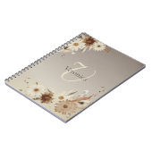 Herfst Waterverf Bloemmonogram gepersonaliseerd Notitieboek (Linkerzijde)