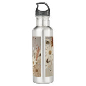 Herfst Waterverf Bloemmonogram gepersonaliseerd Waterfles (Achterkant)