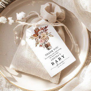 Herfst Waterverf Bloom Baby shower Dank u wel Cadeaulabel