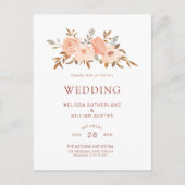 Herfst Waterverf Blush Bloemen Bruiloft Uitnodiging Briefkaart (Voorkant)