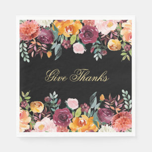 Herfst Waterverf Botanische Geef Bedankt Servet