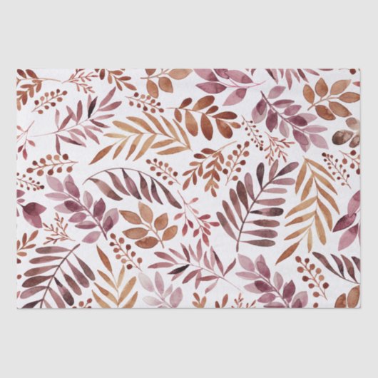 Herfst-Waterverf Colorful Leaves Illustration Tissuepapier (Voorkant)