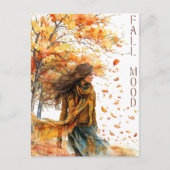 Herfst Waterverf Falling Leaves Herfst Mood Briefkaart (Voorkant)