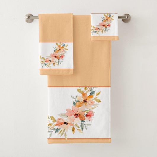 Herfst waterverf floraal bad handdoek (Insitu)