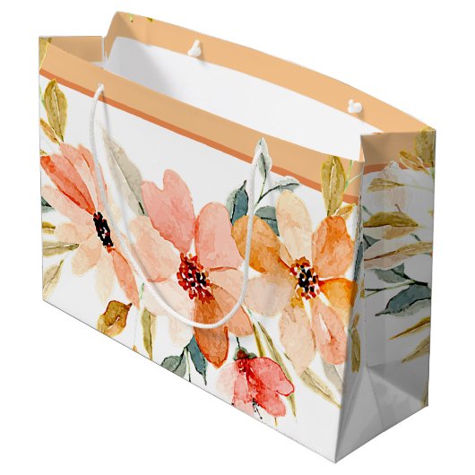 Herfst waterverf floraal groot cadeauzakje (Achterkant Gekanteld)