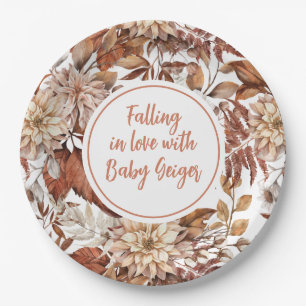 Herfst Waterverf Floral Baby shower Papieren Bordje
