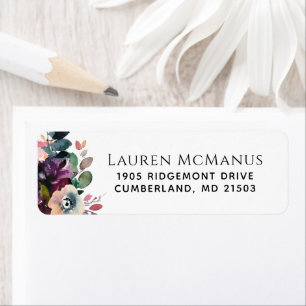 Herfst Waterverf Floral en Eucalyptus Etiket