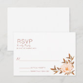 Herfst Waterverf Floral kopper Wedding RSVP Kaartje (Voorkant / Achterkant)