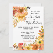 Herfst Waterverf Floral Simplistic Wedding