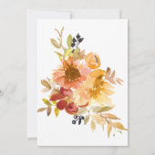 Herfst Waterverf Floral Simplistic Wedding Kaart (Achterkant)
