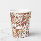 Herfst Waterverf Floral Wedding Papieren Bekers (Rechts)