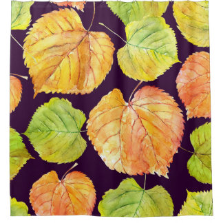 Herfst waterverf florals, naadloos patroon. douchegordijn