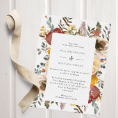 Herfst Waterverf Flowers Weddenschap Kaart