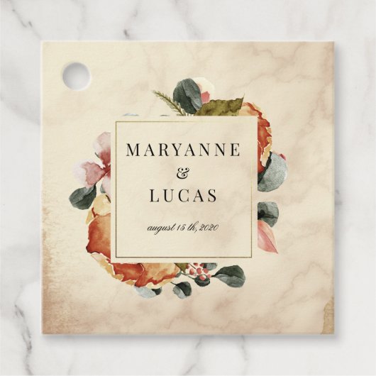 herfst waterverf folio monogram dank u bedankjes labels (Voorkant)