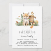 Herfst Waterverf Fox | Woodland Autumn Baby shower Kaart (Voorkant)