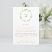 Herfst Waterverf Greenery Wreatet Enclosure Card RSVP Kaartje (Staand voorkant)