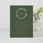 Herfst Waterverf Greenery Wreath Wedding Invitatio Kaart (Staand voorkant)