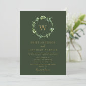 Herfst Waterverf Greenery Wreath Wedding Invitatio Kaart (Staand voorkant)
