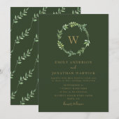 Herfst Waterverf Greenery Wreath Wedding Invitatio Kaart (Voorkant / Achterkant)