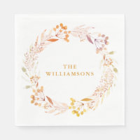 Herfst Waterverf Krans Gepersonaliseerde achternaa