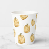 Herfst Waterverf Oranje pompoen partij Papieren Bekers (Achterkant)