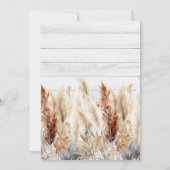 Herfst Waterverf Pampas Grass Bridal Kaart (Achterkant)