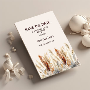 Herfst Waterverf Pampas Grass Bruiloft Save The Date