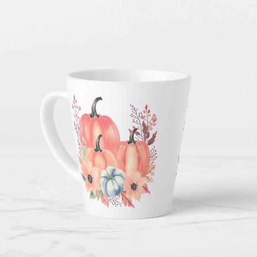 Herfst Waterverf Pompoen Boho Latte Mok (Linkerhoek)