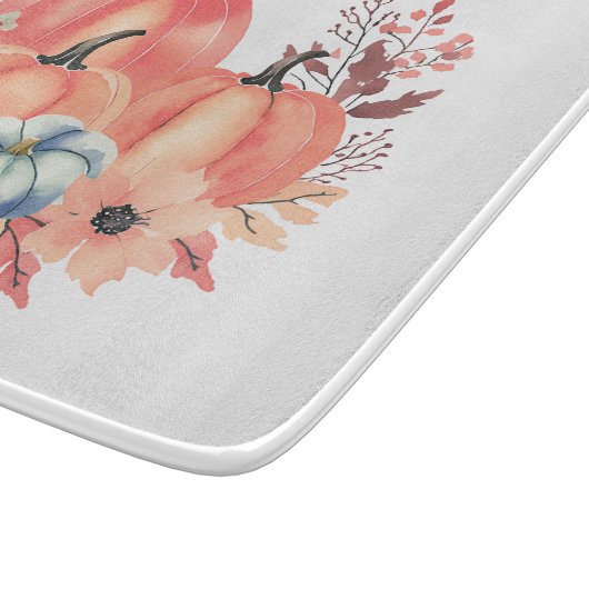 Herfst Waterverf Pompoen Boho Snijplank (Hoek)