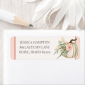 Herfst Waterverf Pompoen Herfst Greenery Roze Mail Etiket (Insitu)