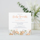 Herfst Waterverf pompoenen Baby Sprinkle Kaart (Staand voorkant)