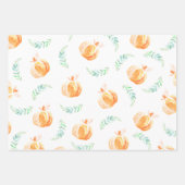 Herfst Waterverf Pompoenen & Green Laurels Wrappin Inpakpapier Vel (Voorkant 2)