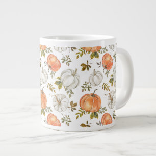 Herfst Waterverf pompoenpatroon Extra Grote Beker