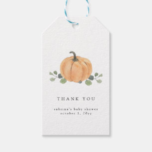 Herfst Waterverf Pumpkin Cadeaulabel